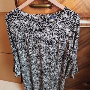 Tommy Hilfiger Black Tunic with White Floral Print